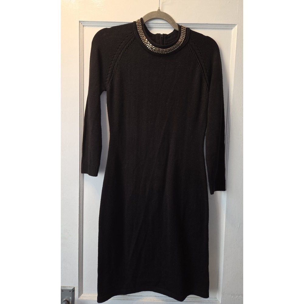 Calvin Klein Sweater Dress. Black With Gold Chain. Classy. S